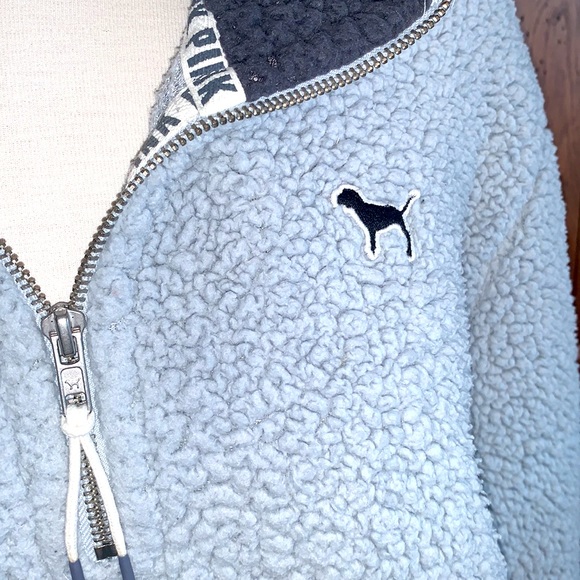 PINK🌹Victoria’s Secret💕Sherpa Fuzzy Pullover with Zipper MEDIUM🌹 - Picture 2 of 11